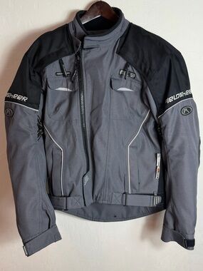 Fieldsheer Mesh Padded Armored Motorcycle Jacket, Men’s Gray/Blk Size XS